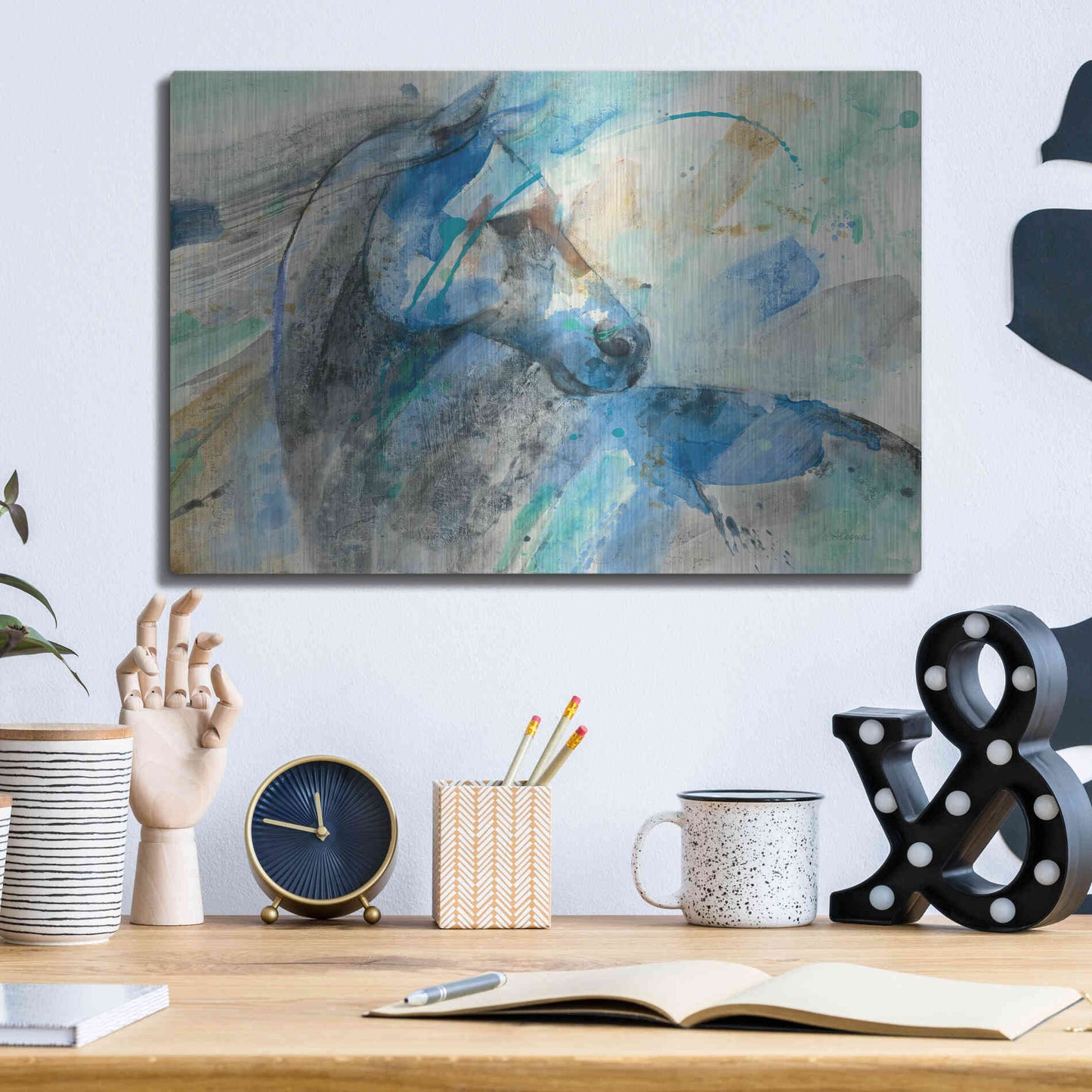 Luxe Metal Art 'Paloma' by Albena Hristova, Metal Wall Art,16x12