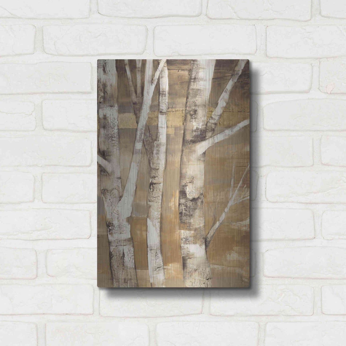 Luxe Metal Art 'Wandering Through the Birches II' by Albena Hristova, Metal Wall Art,12x16