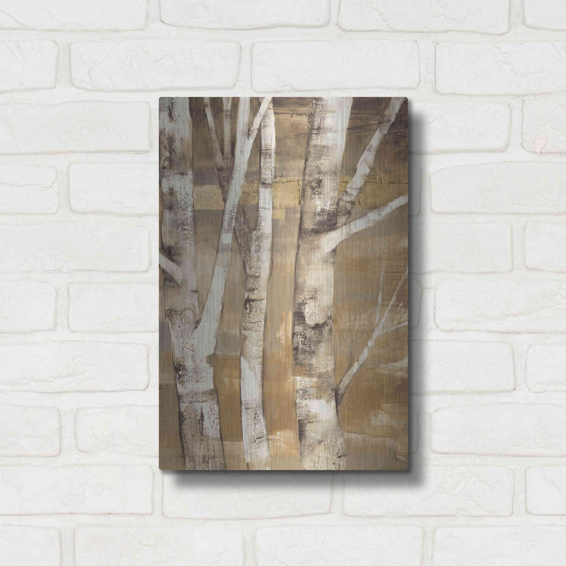Luxe Metal Art 'Wandering Through the Birches II' by Albena Hristova, Metal Wall Art,12x16
