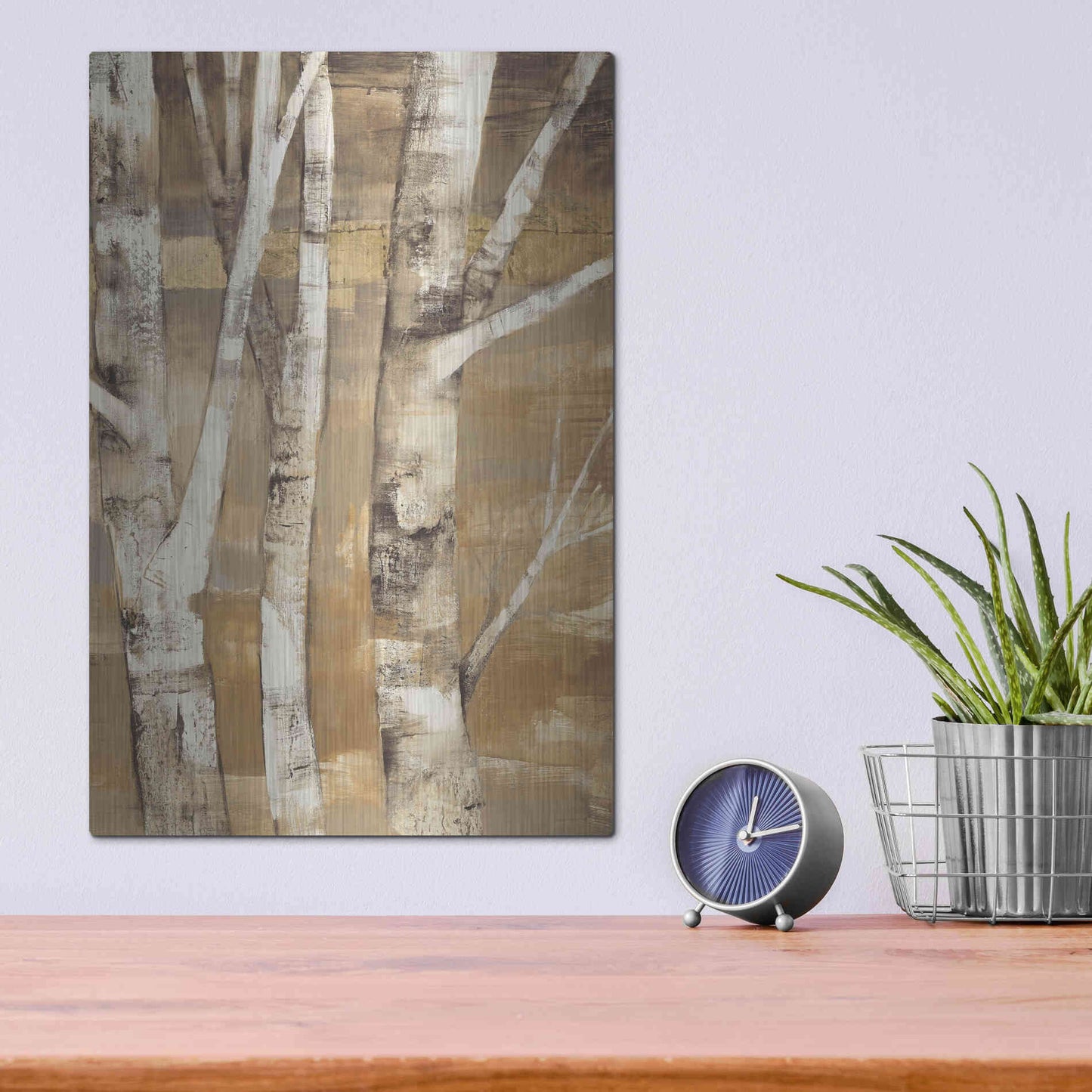 Luxe Metal Art 'Wandering Through the Birches II' by Albena Hristova, Metal Wall Art,12x16