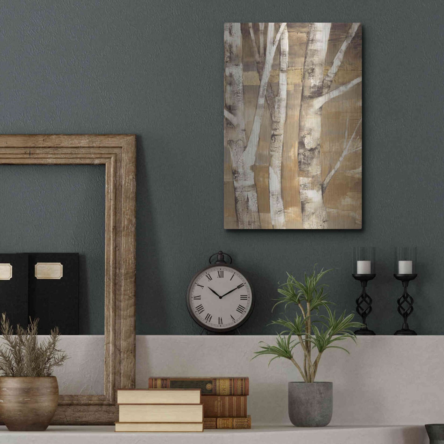Luxe Metal Art 'Wandering Through the Birches II' by Albena Hristova, Metal Wall Art,12x16