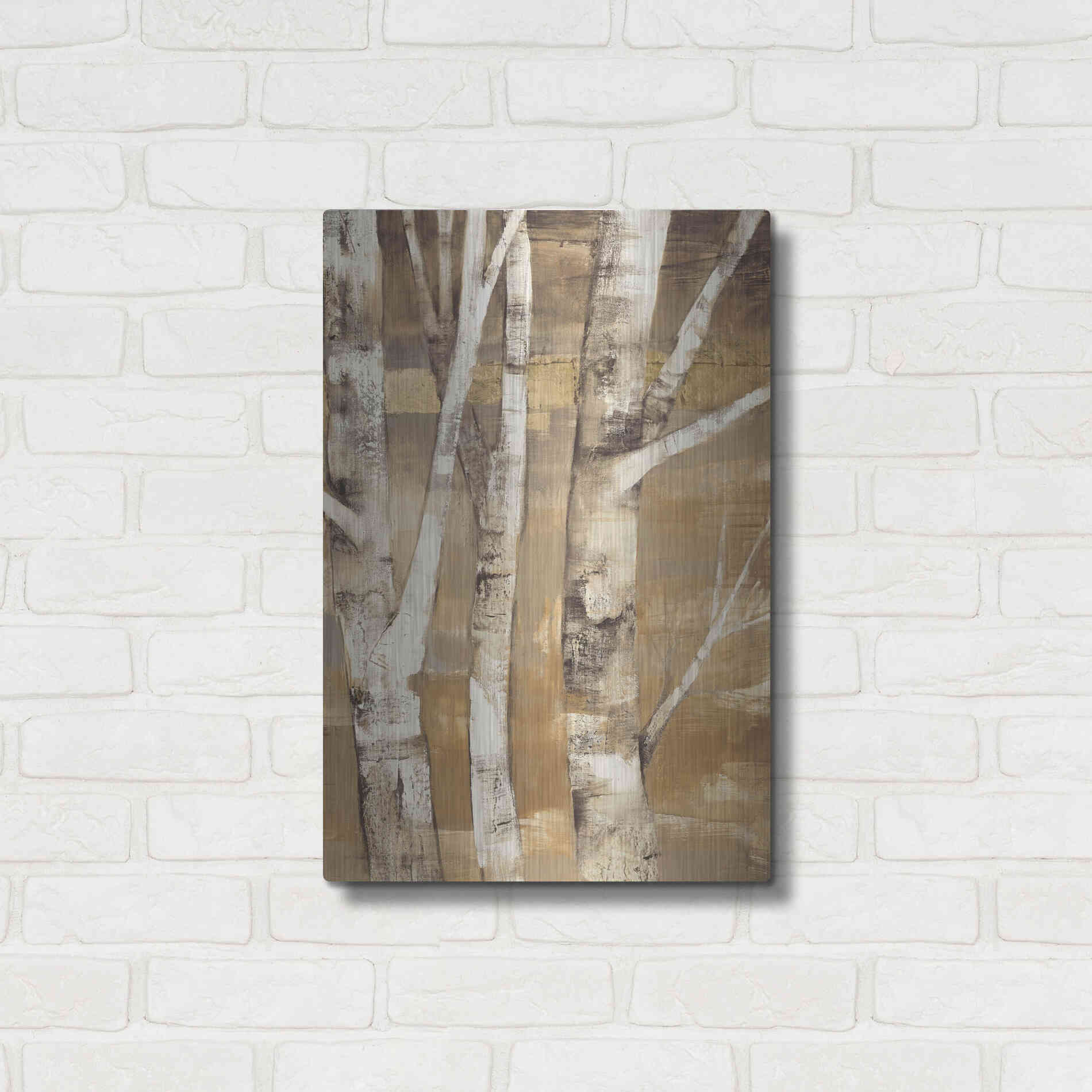 Luxe Metal Art 'Wandering Through the Birches II' by Albena Hristova, Metal Wall Art,16x24