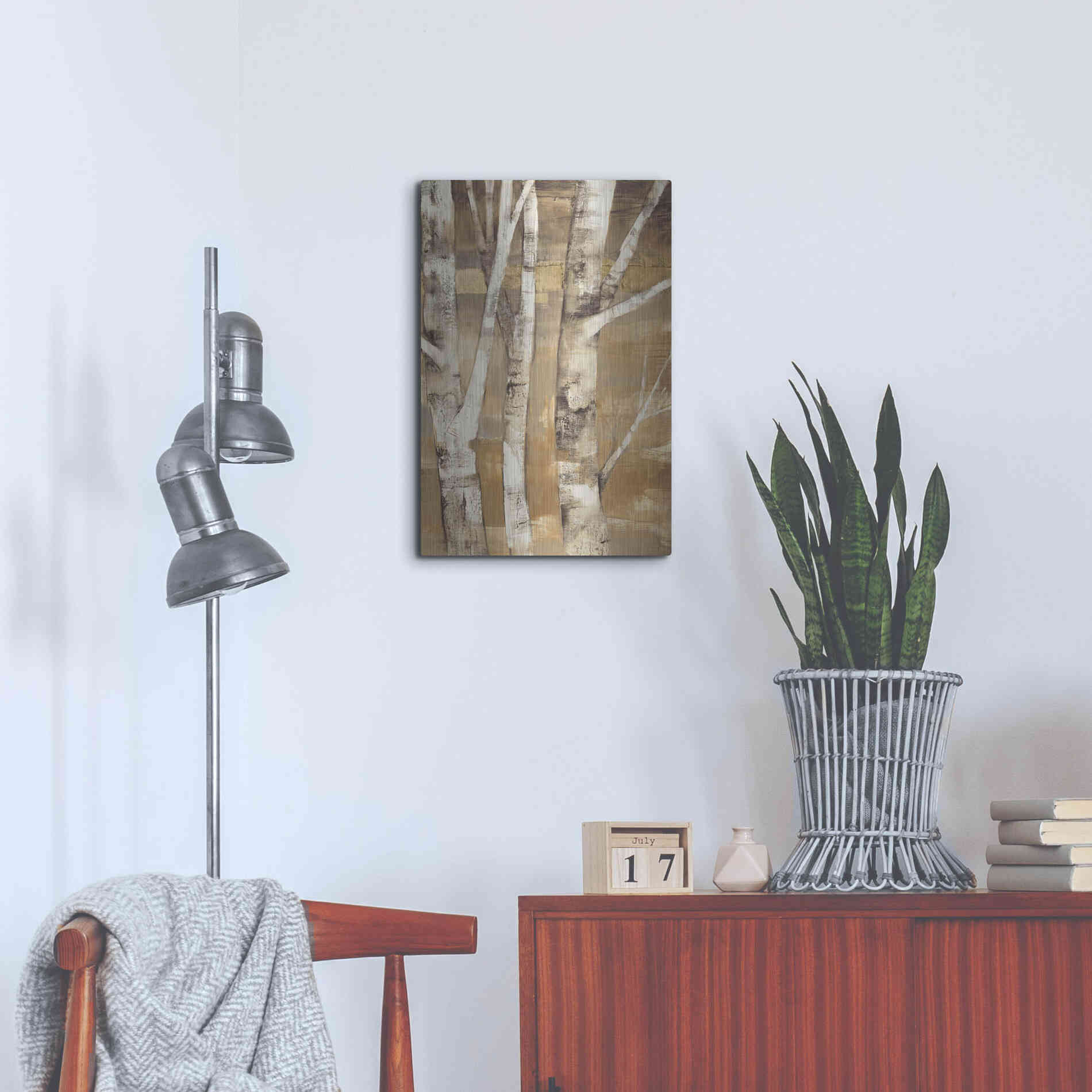 Luxe Metal Art 'Wandering Through the Birches II' by Albena Hristova, Metal Wall Art,16x24