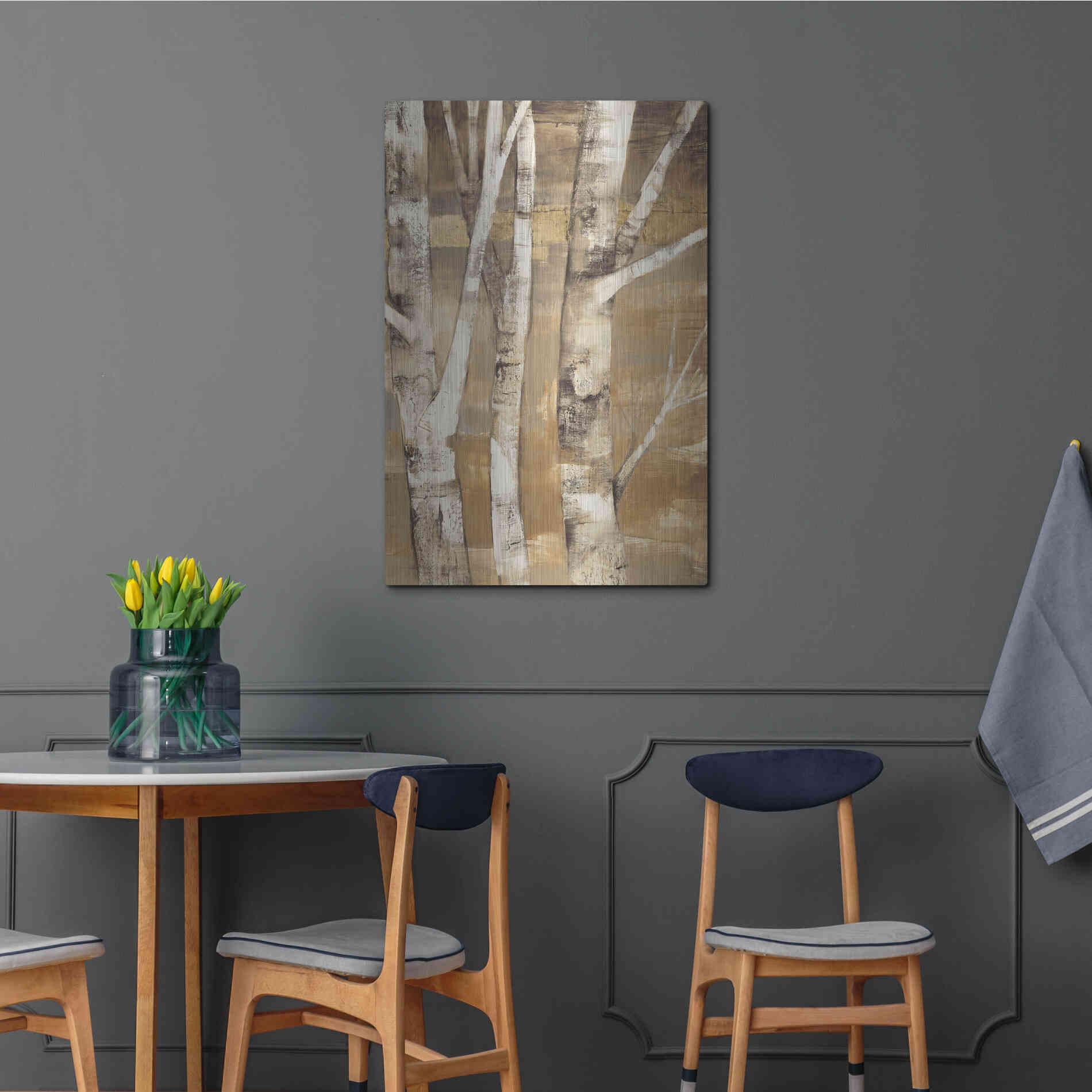 Luxe Metal Art 'Wandering Through the Birches II' by Albena Hristova, Metal Wall Art,24x36