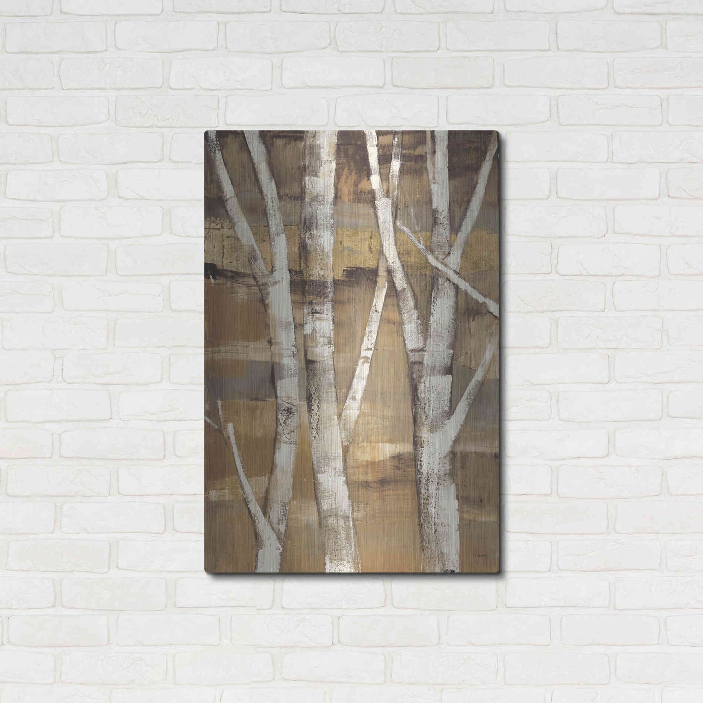 Luxe Metal Art 'Wandering Through the Birches I' by Albena Hristova, Metal Wall Art,24x36