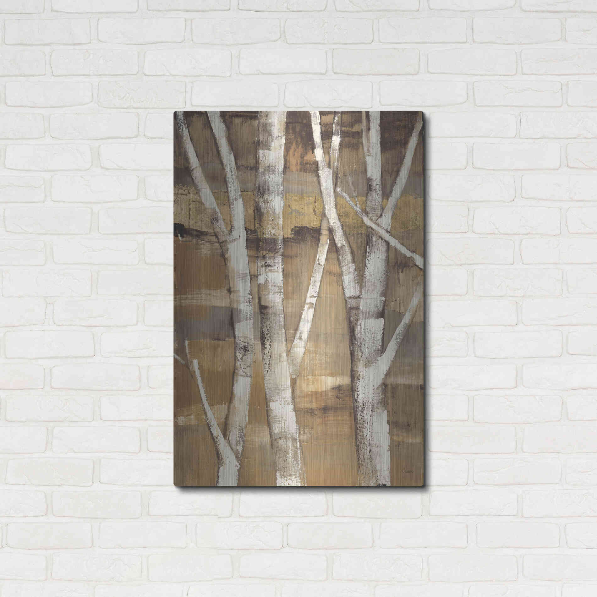 Luxe Metal Art 'Wandering Through the Birches I' by Albena Hristova, Metal Wall Art,24x36