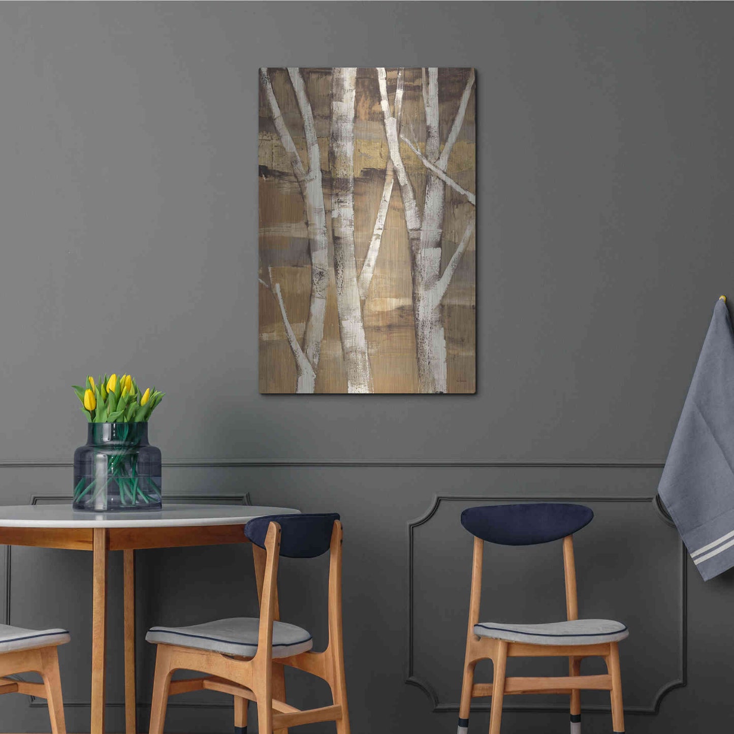 Luxe Metal Art 'Wandering Through the Birches I' by Albena Hristova, Metal Wall Art,24x36