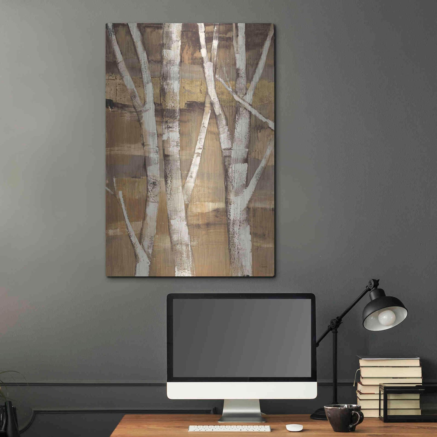 Luxe Metal Art 'Wandering Through the Birches I' by Albena Hristova, Metal Wall Art,24x36