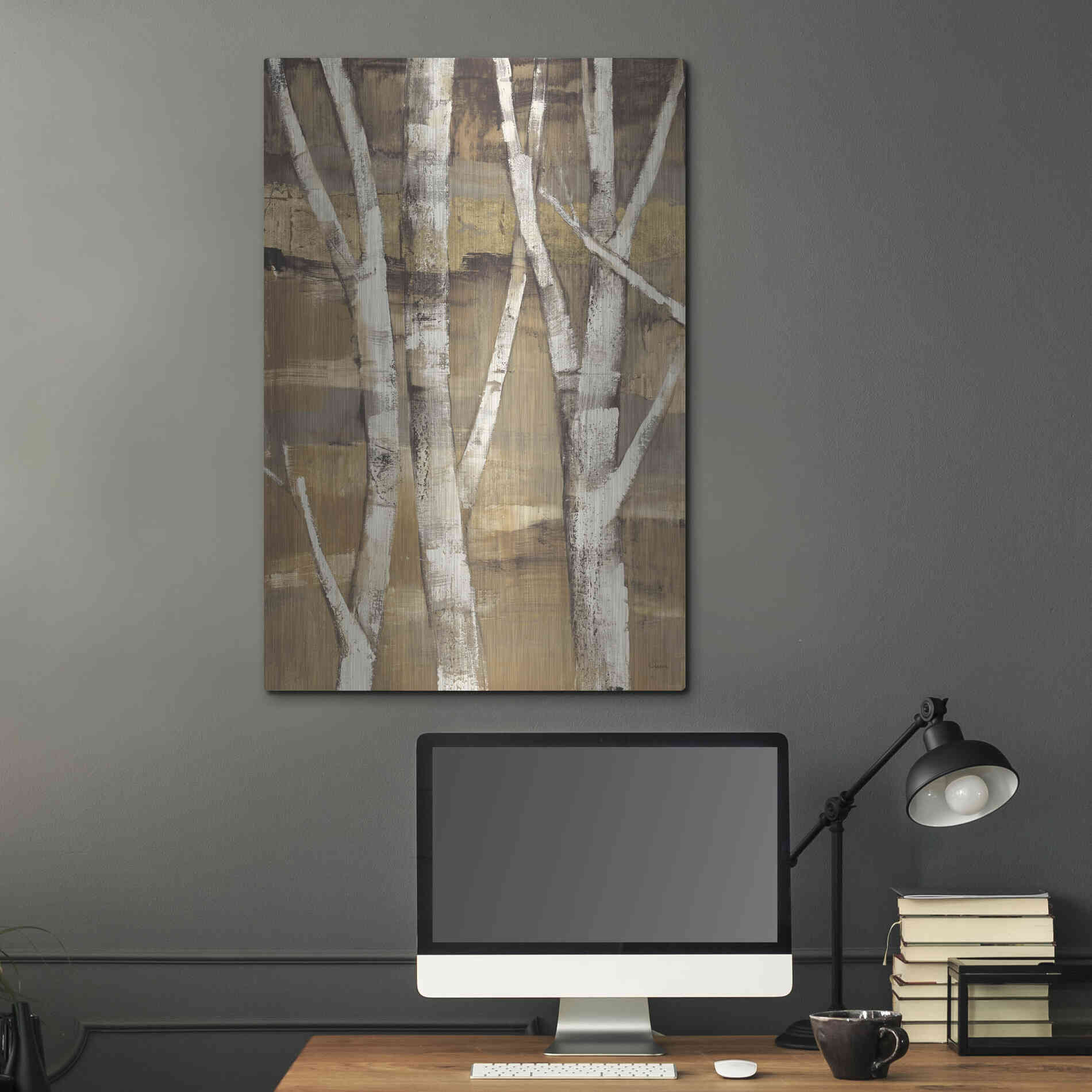 Luxe Metal Art 'Wandering Through the Birches I' by Albena Hristova, Metal Wall Art,24x36