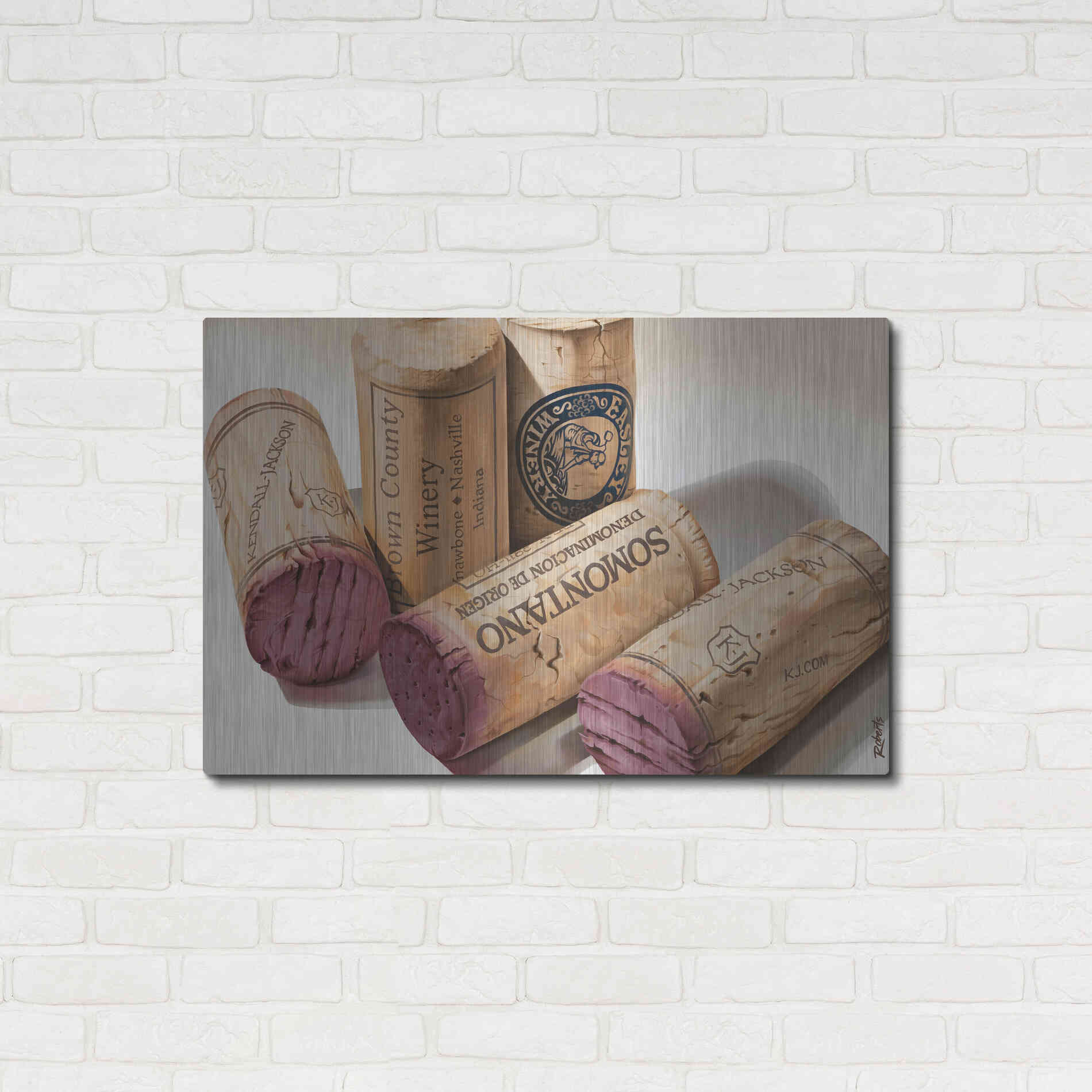 Luxe Metal Art 'Corks' by Ed Roberts,36x24