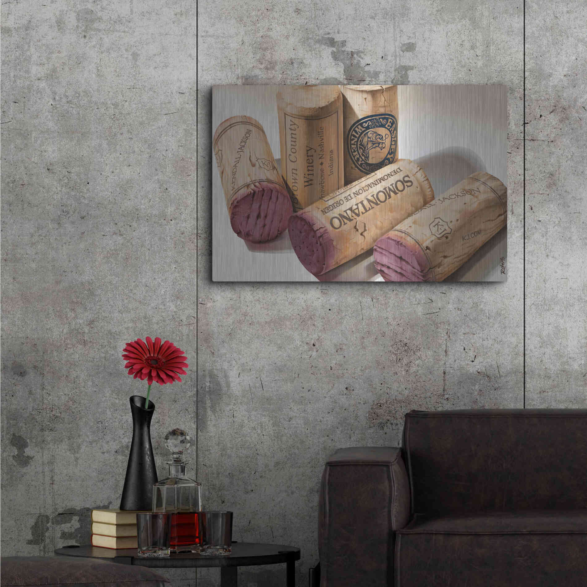 Luxe Metal Art 'Corks' by Ed Roberts,36x24