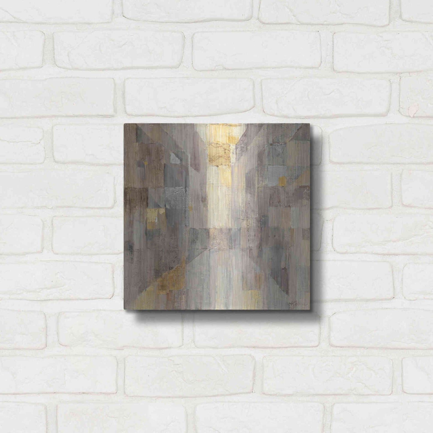 Luxe Metal Art 'The Gold Square' by Albena Hristova, Metal Wall Art,12x12