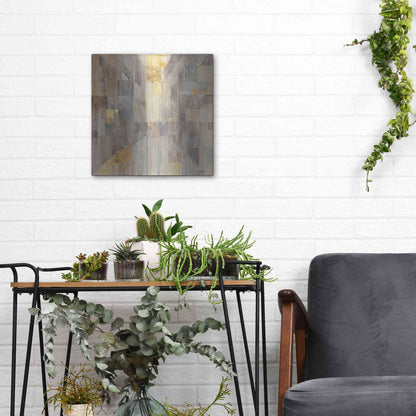 Luxe Metal Art 'The Gold Square' by Albena Hristova, Metal Wall Art,12x12