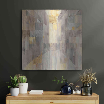 Luxe Metal Art 'The Gold Square' by Albena Hristova, Metal Wall Art,24x24