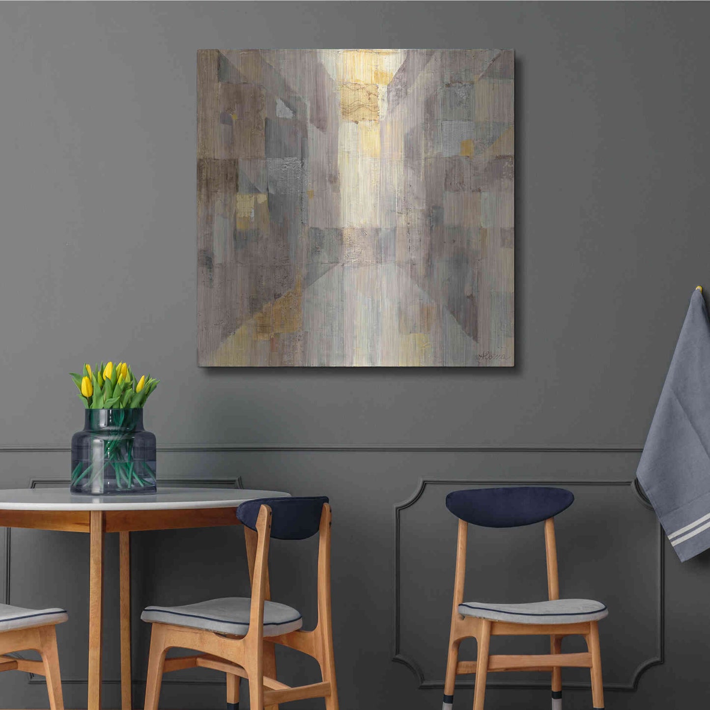 Luxe Metal Art 'The Gold Square' by Albena Hristova, Metal Wall Art,36x36