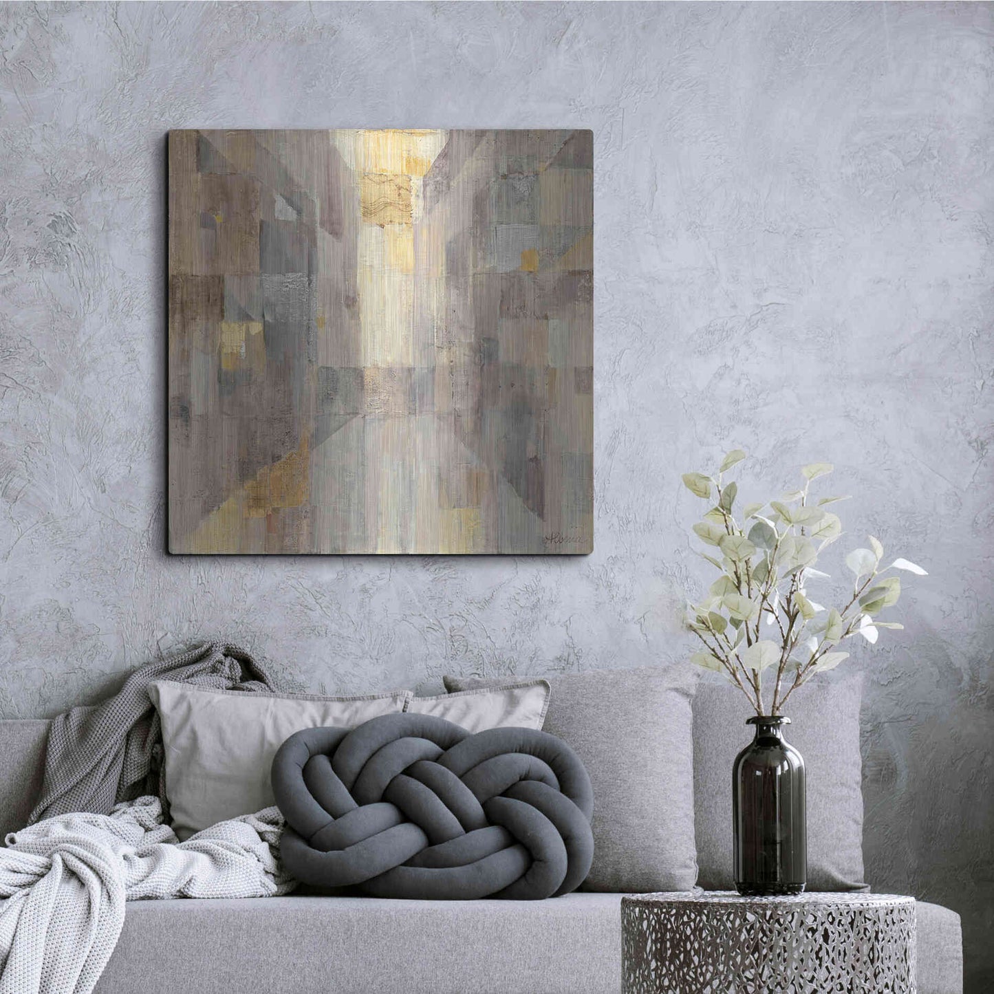 Luxe Metal Art 'The Gold Square' by Albena Hristova, Metal Wall Art,36x36