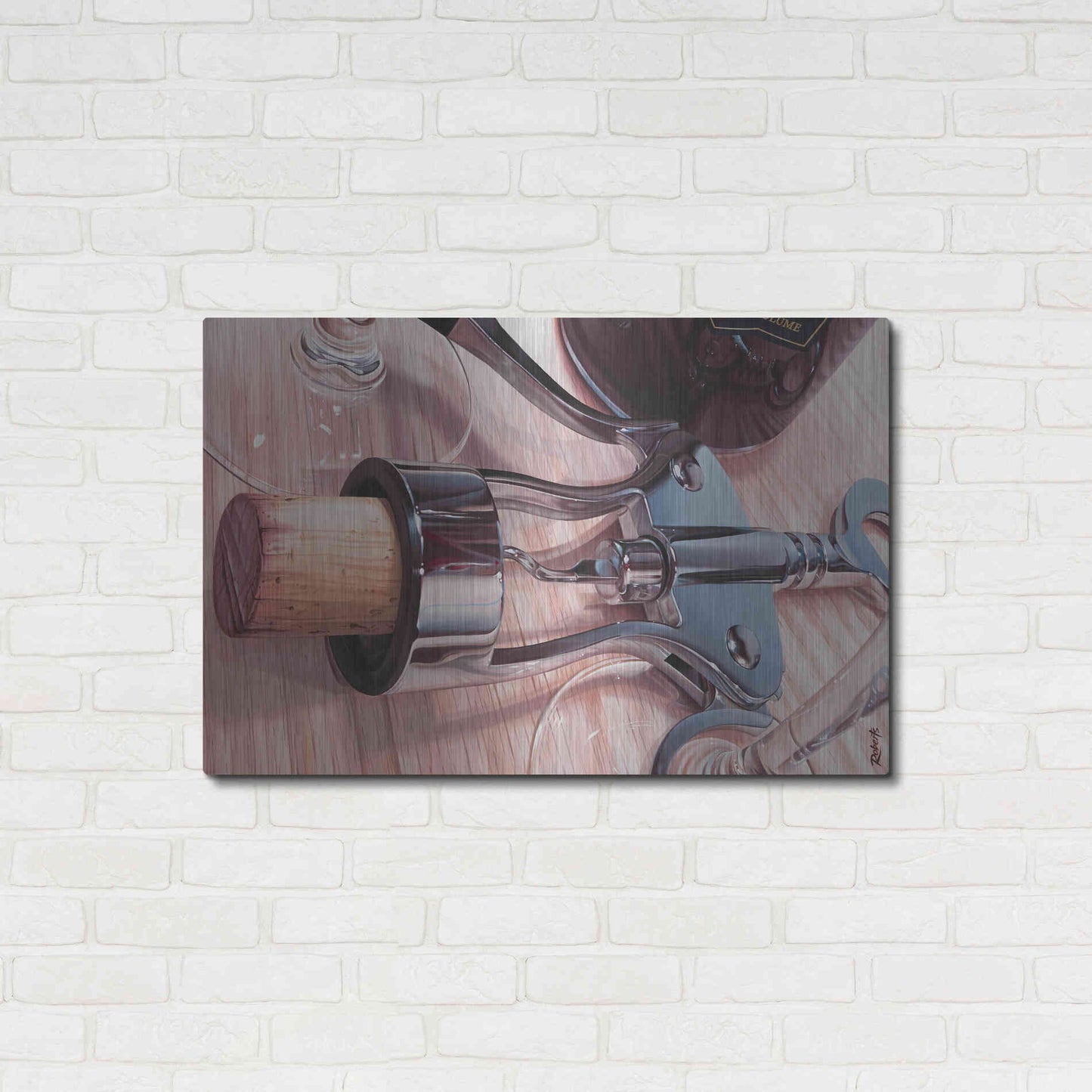 Luxe Metal Art 'Wine Opener' by Ed Roberts,36x24