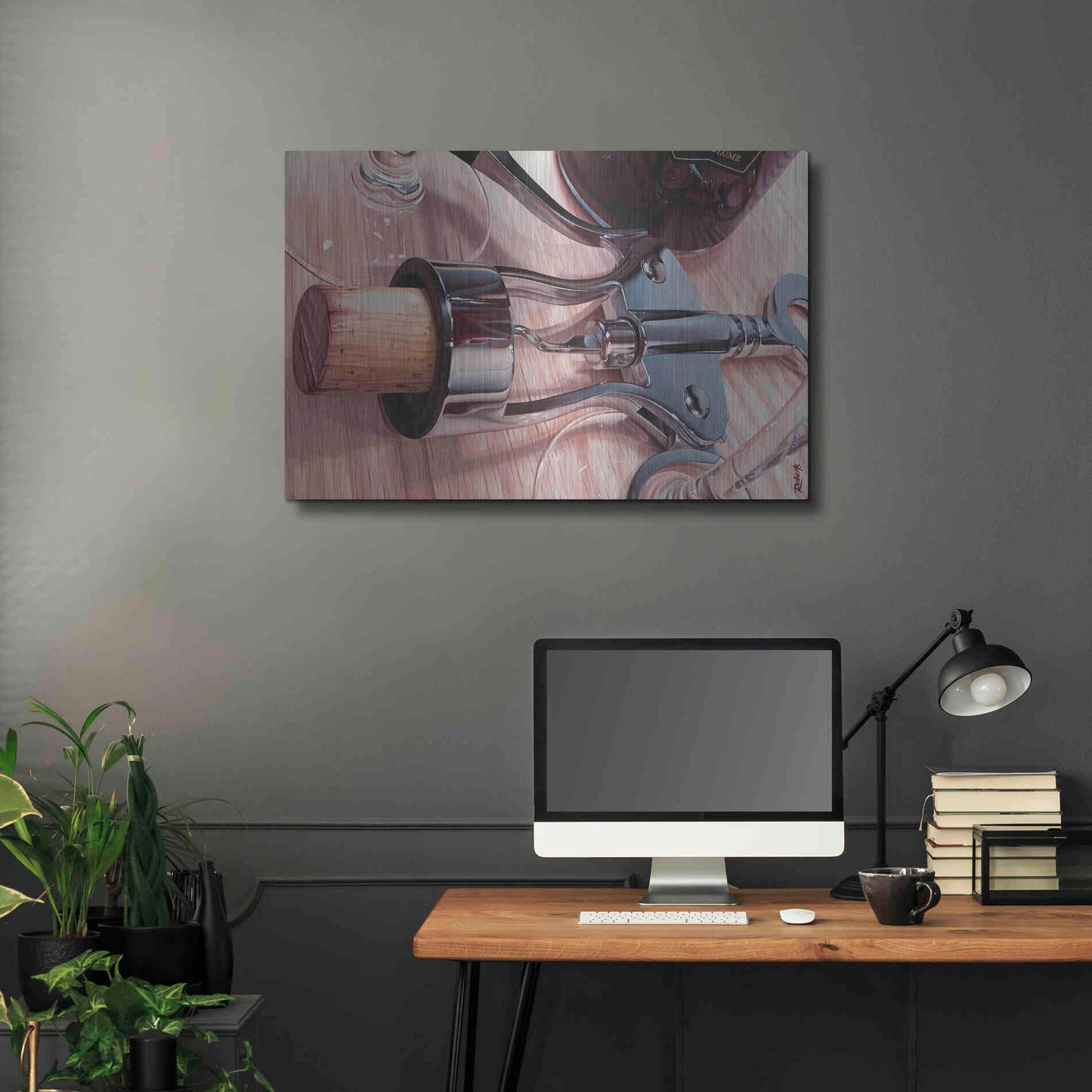 Luxe Metal Art 'Wine Opener' by Ed Roberts,36x24