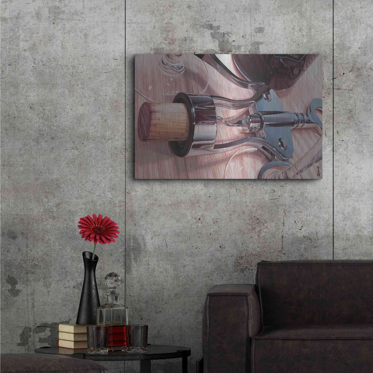 Luxe Metal Art 'Wine Opener' by Ed Roberts,36x24