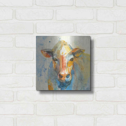 Luxe Metal Art 'Happy Cows II' by Albena Hristova, Metal Wall Art,12x12