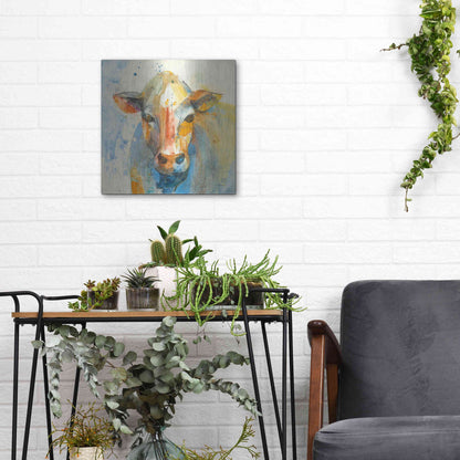 Luxe Metal Art 'Happy Cows II' by Albena Hristova, Metal Wall Art,12x12