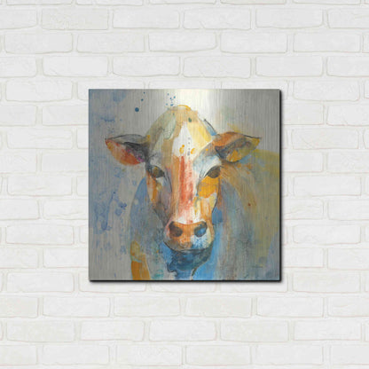 Luxe Metal Art 'Happy Cows II' by Albena Hristova, Metal Wall Art,24x24