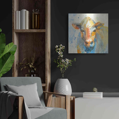 Luxe Metal Art 'Happy Cows II' by Albena Hristova, Metal Wall Art,24x24