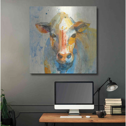 Luxe Metal Art 'Happy Cows II' by Albena Hristova, Metal Wall Art,36x36