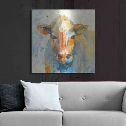 Luxe Metal Art 'Happy Cows II' by Albena Hristova, Metal Wall Art,36x36