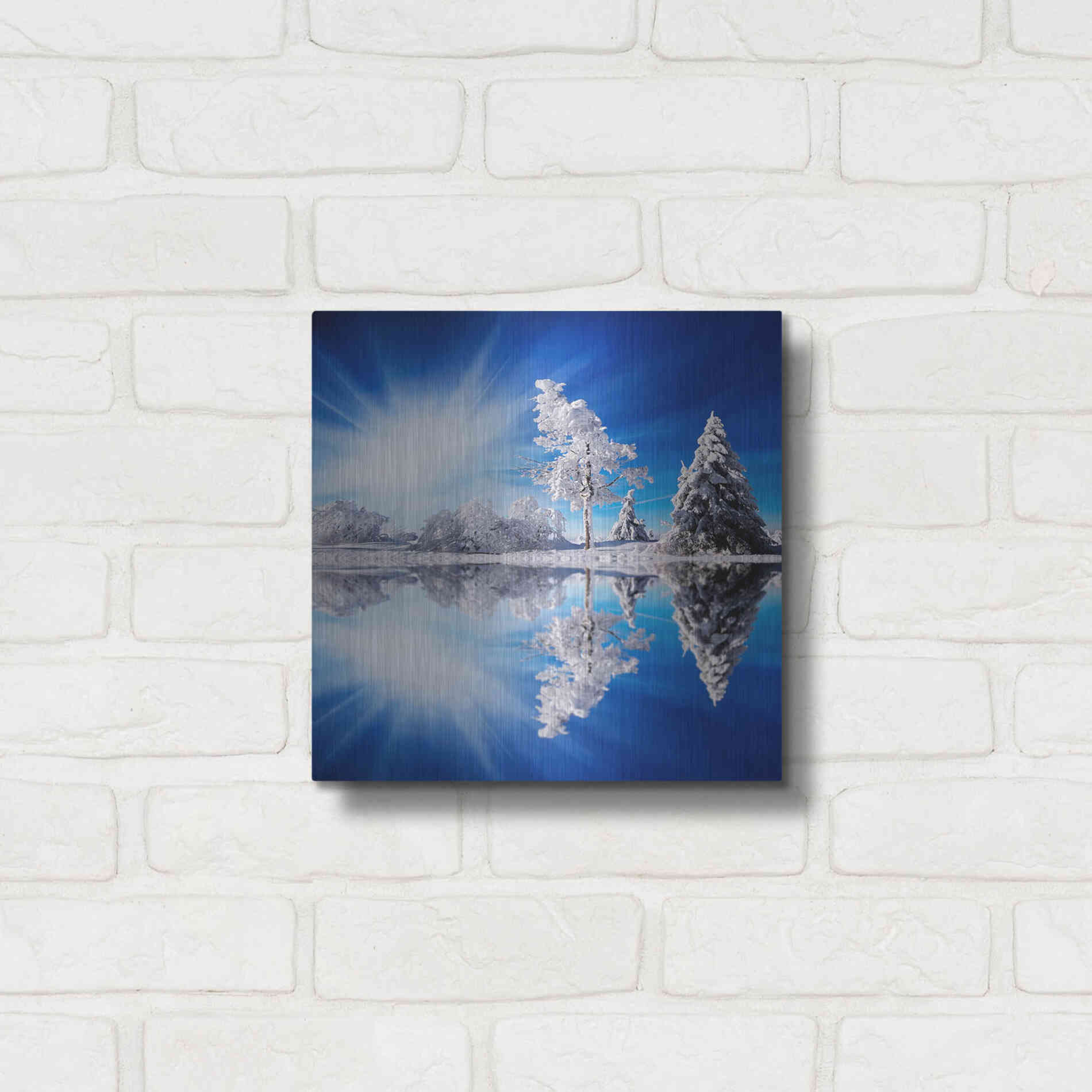 Luxe Metal Art 'Cold Light' by Philippe Sainte-Laudy, Metal Wall Art,12x12