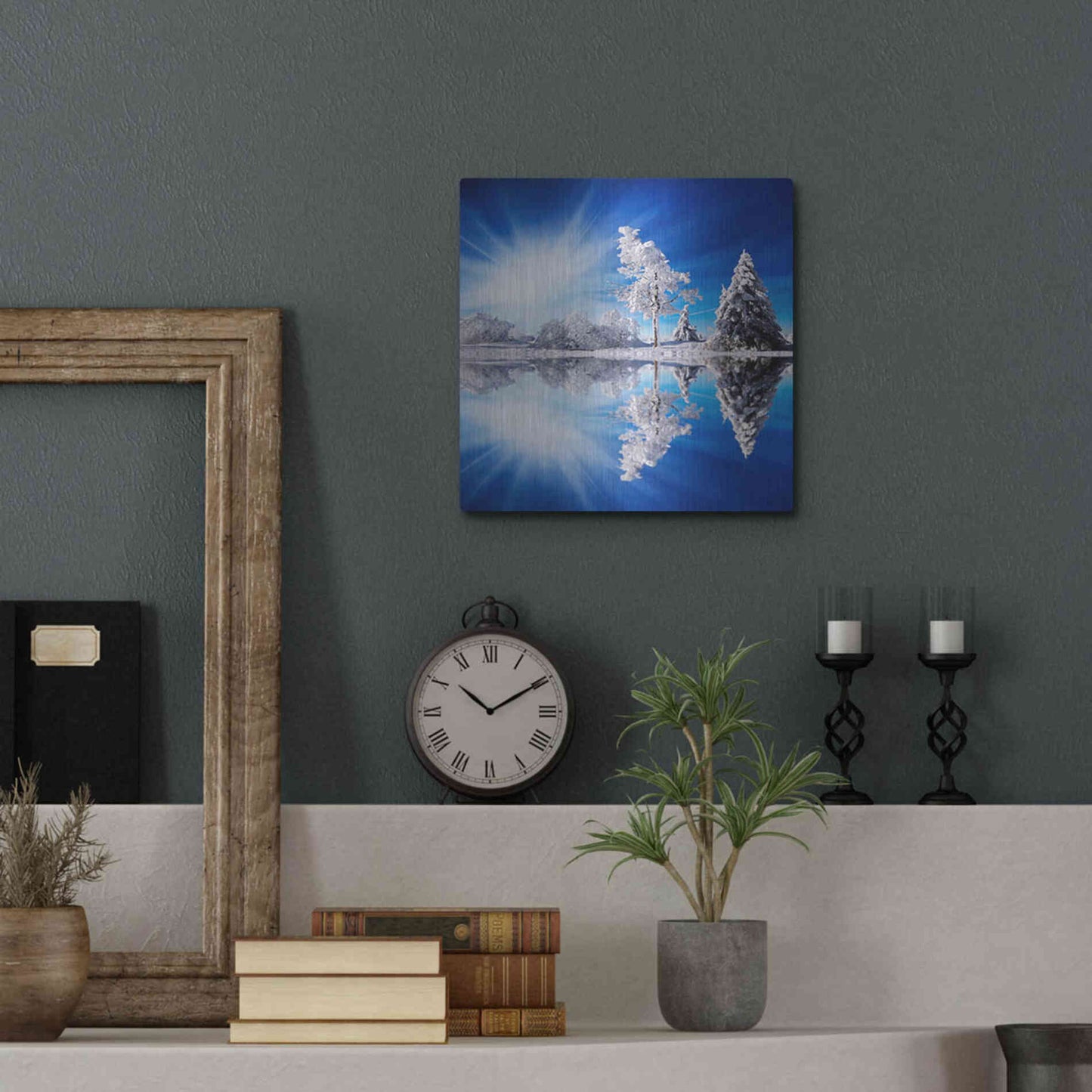Luxe Metal Art 'Cold Light' by Philippe Sainte-Laudy, Metal Wall Art,12x12