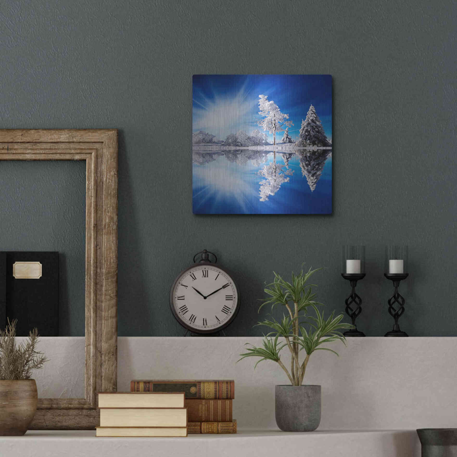 Luxe Metal Art 'Cold Light' by Philippe Sainte-Laudy, Metal Wall Art,12x12