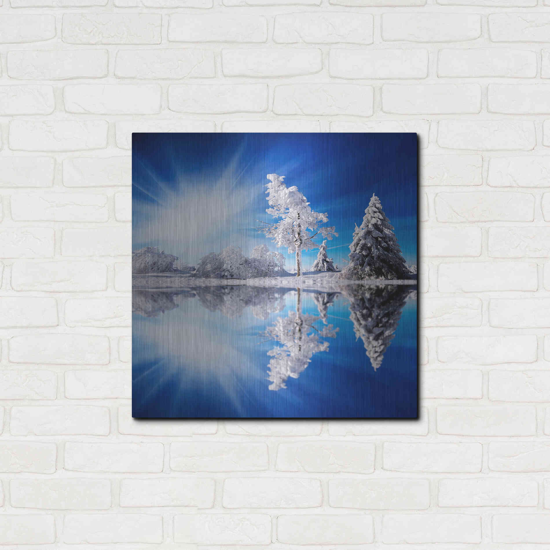 Luxe Metal Art 'Cold Light' by Philippe Sainte-Laudy, Metal Wall Art,24x24