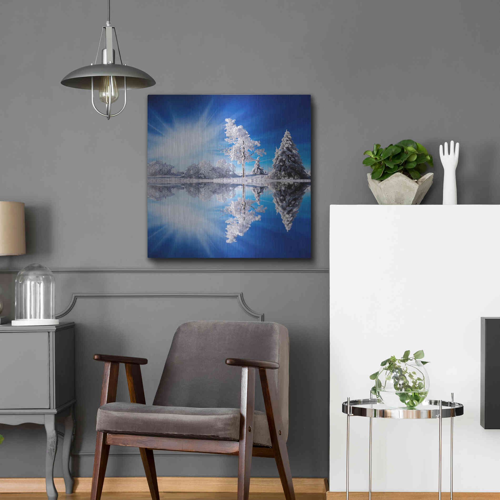 Luxe Metal Art 'Cold Light' by Philippe Sainte-Laudy, Metal Wall Art,24x24