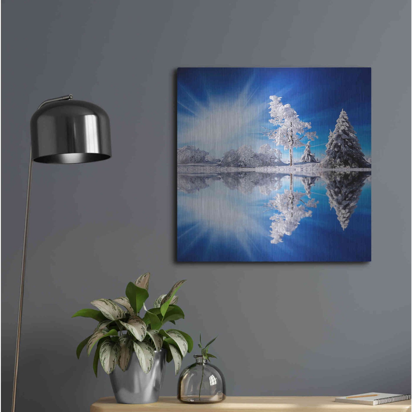 Luxe Metal Art 'Cold Light' by Philippe Sainte-Laudy, Metal Wall Art,24x24