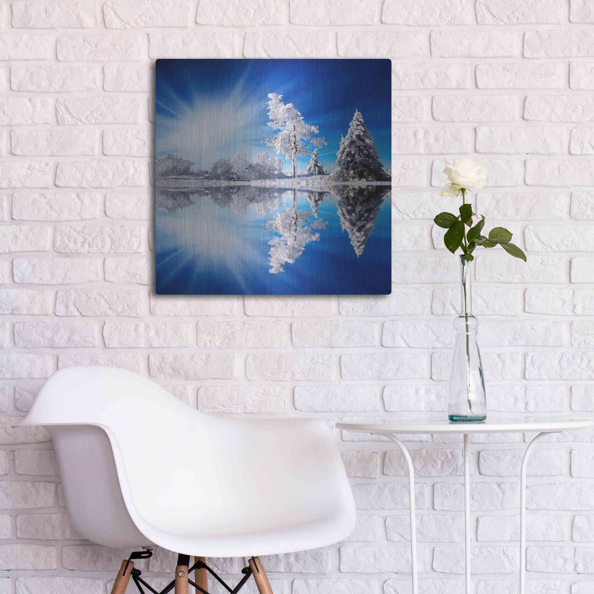 Luxe Metal Art 'Cold Light' by Philippe Sainte-Laudy, Metal Wall Art,24x24