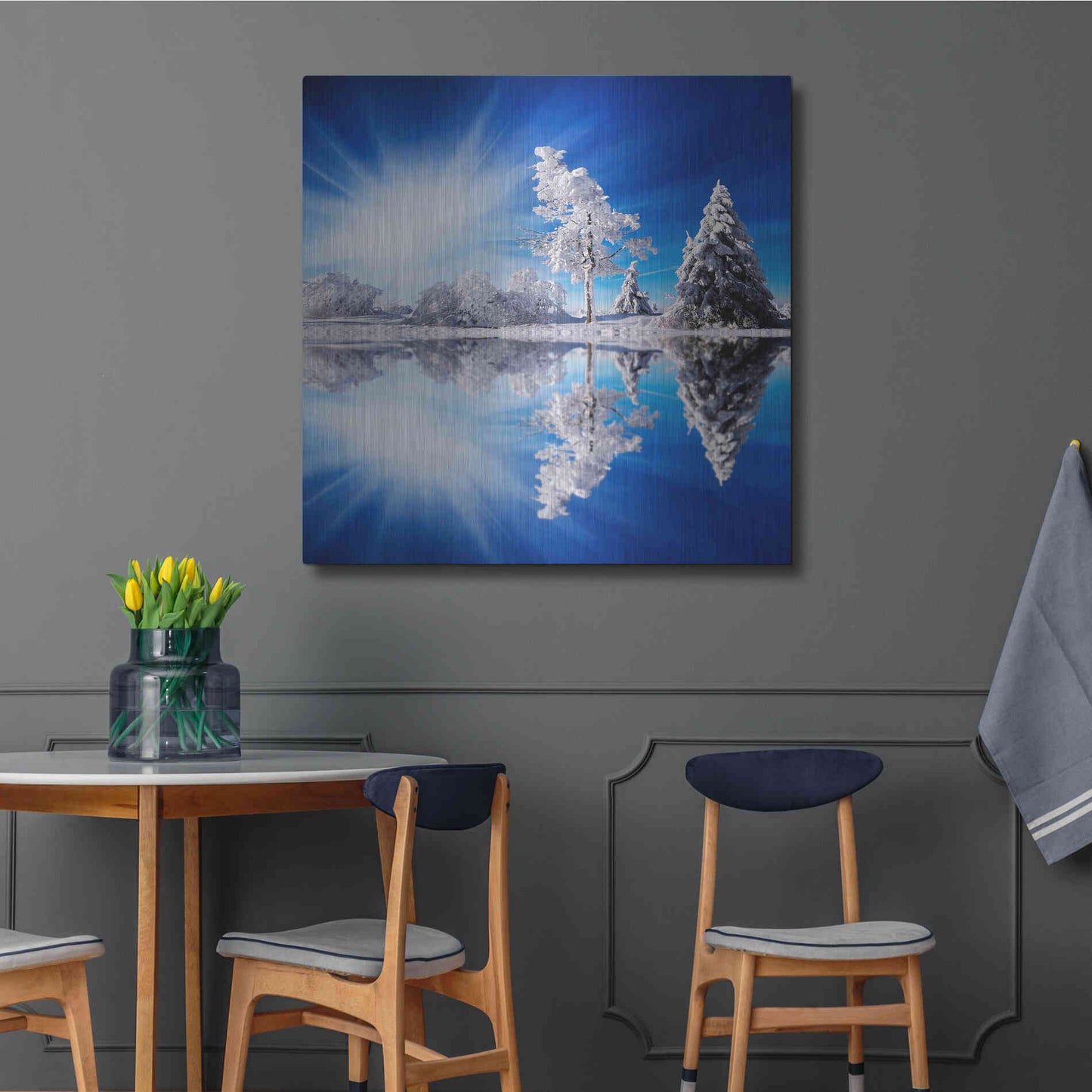 Luxe Metal Art 'Cold Light' by Philippe Sainte-Laudy, Metal Wall Art,36x36