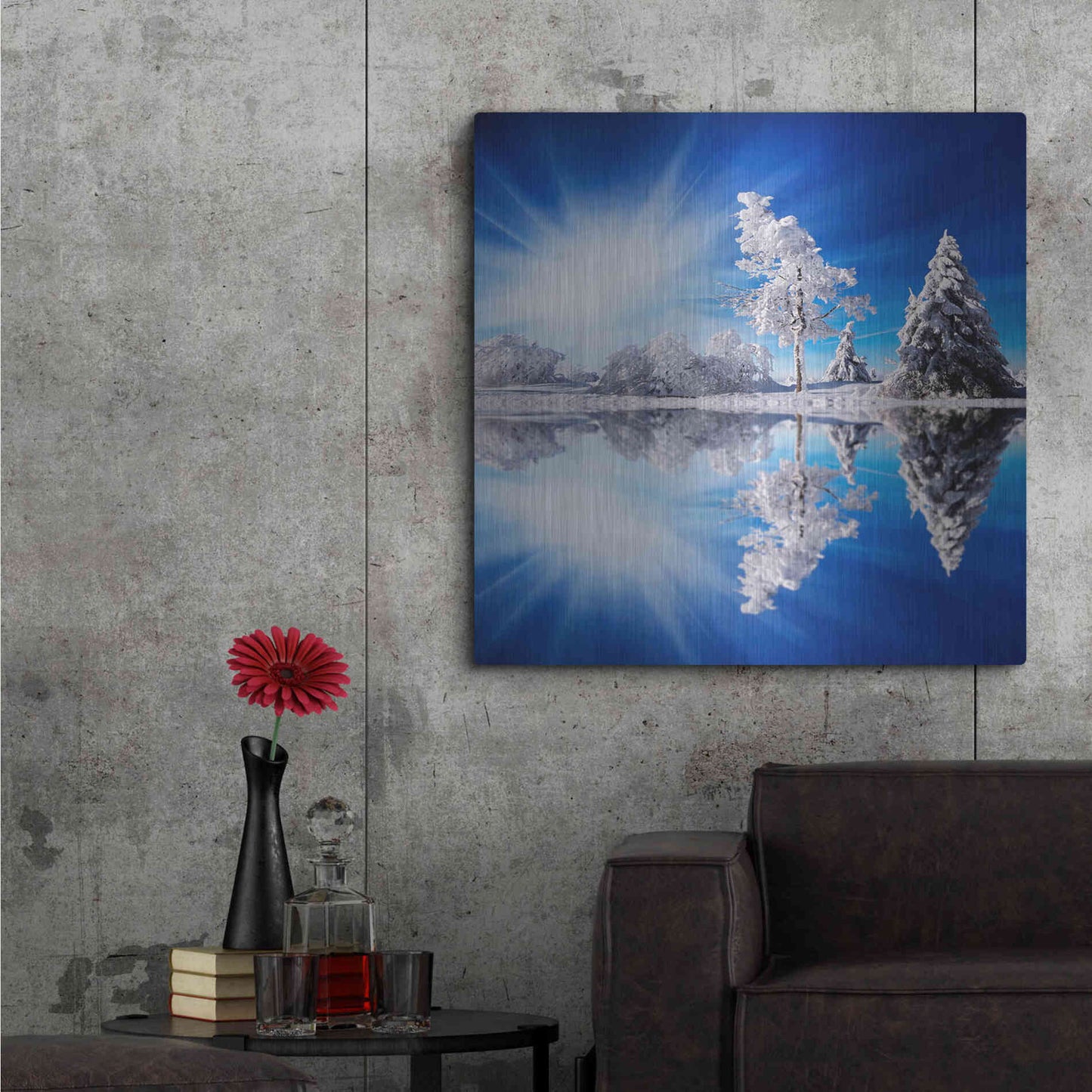 Luxe Metal Art 'Cold Light' by Philippe Sainte-Laudy, Metal Wall Art,36x36