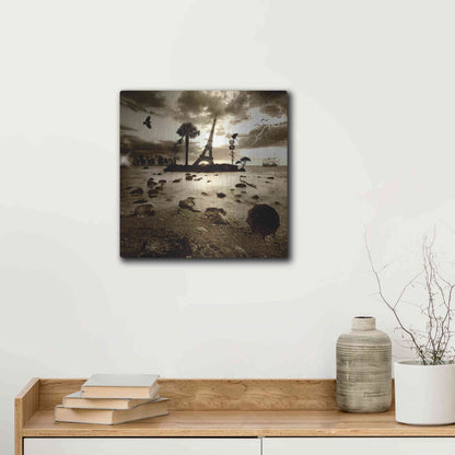 Luxe Metal Art 'Eiffel Nightmare' by Philippe Sainte-Laudy, Metal Wall Art,12x12