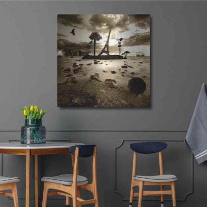 Luxe Metal Art 'Eiffel Nightmare' by Philippe Sainte-Laudy, Metal Wall Art,36x36