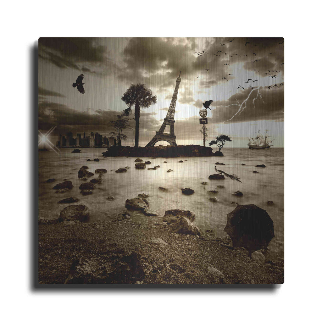 Luxe Metal Art 'Eiffel Nightmare' by Philippe Sainte-Laudy, Metal Wall Art