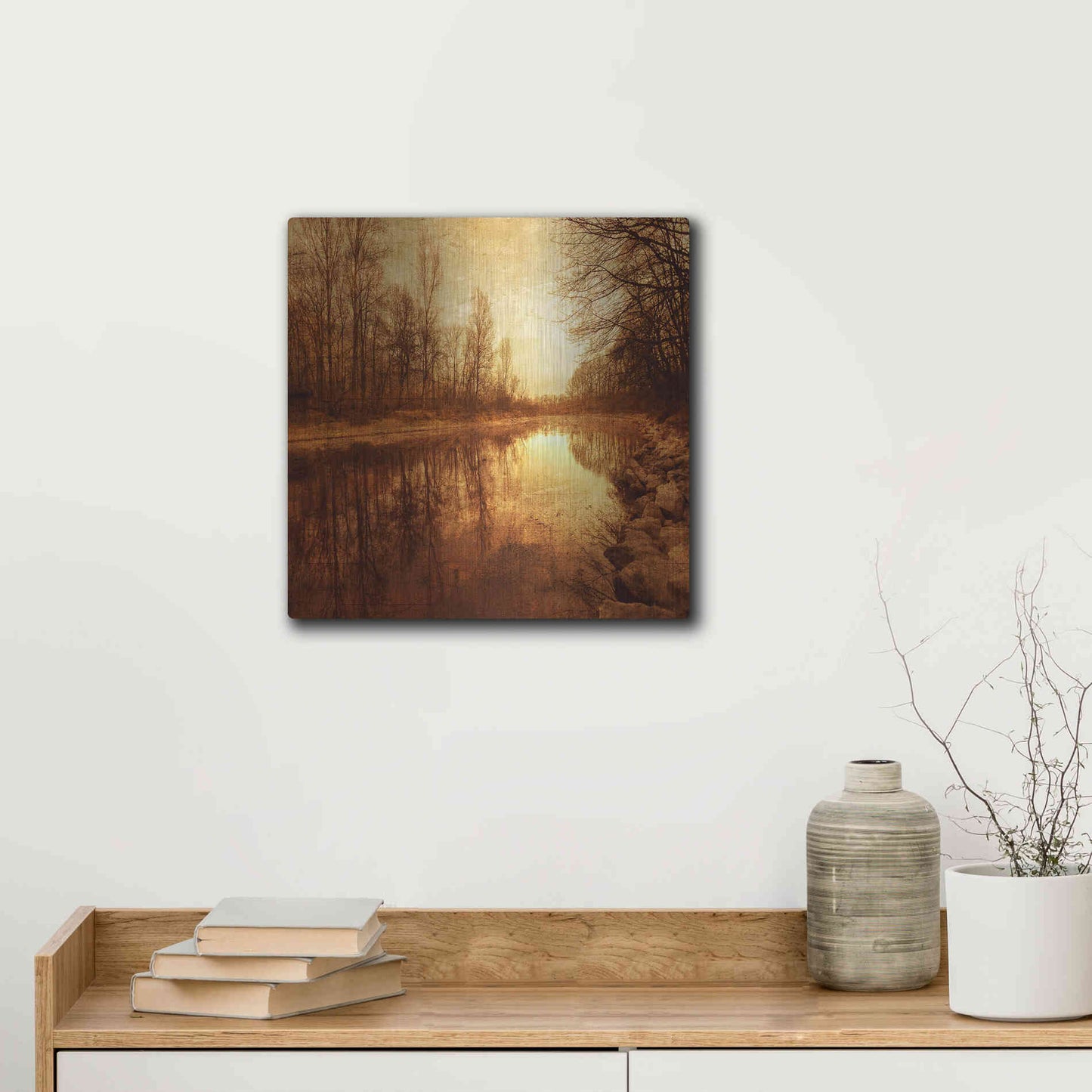 Luxe Metal Art 'Floating Down The River' by Philippe Sainte-Laudy, Metal Wall Art,12x12