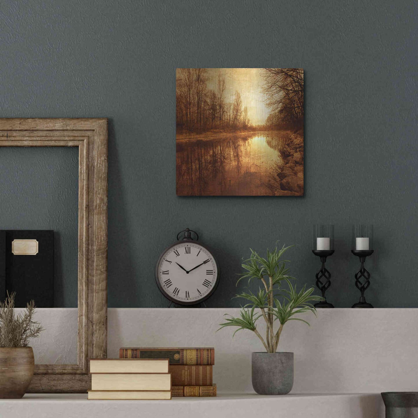 Luxe Metal Art 'Floating Down The River' by Philippe Sainte-Laudy, Metal Wall Art,12x12