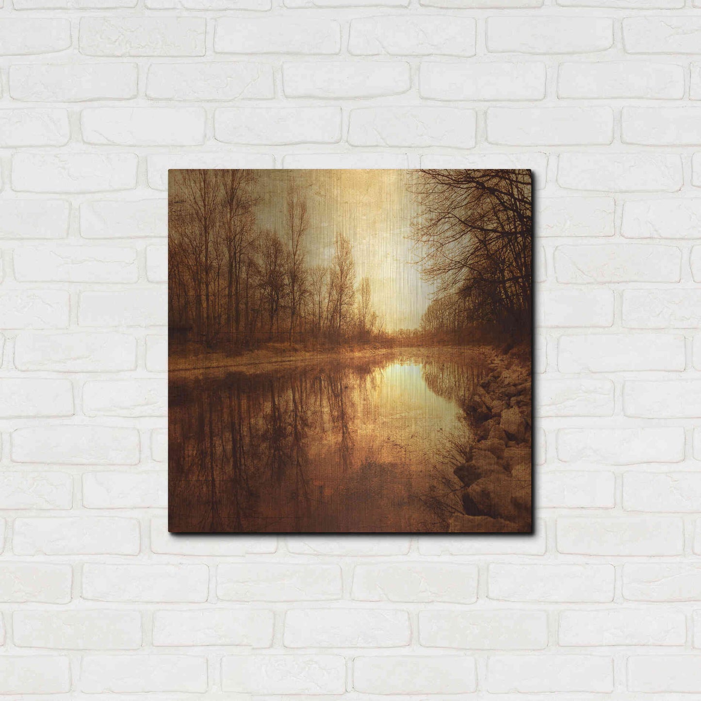 Luxe Metal Art 'Floating Down The River' by Philippe Sainte-Laudy, Metal Wall Art,24x24