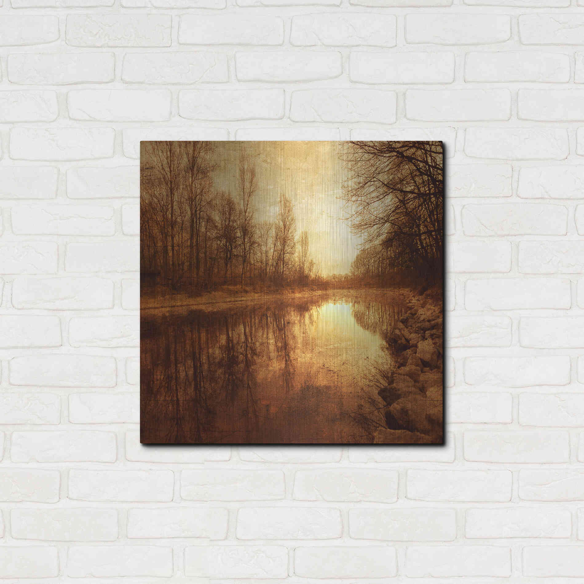 Luxe Metal Art 'Floating Down The River' by Philippe Sainte-Laudy, Metal Wall Art,24x24