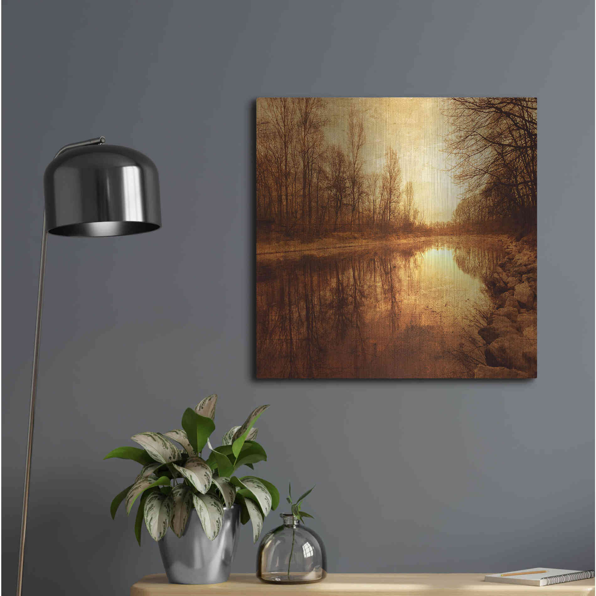 Luxe Metal Art 'Floating Down The River' by Philippe Sainte-Laudy, Metal Wall Art,24x24