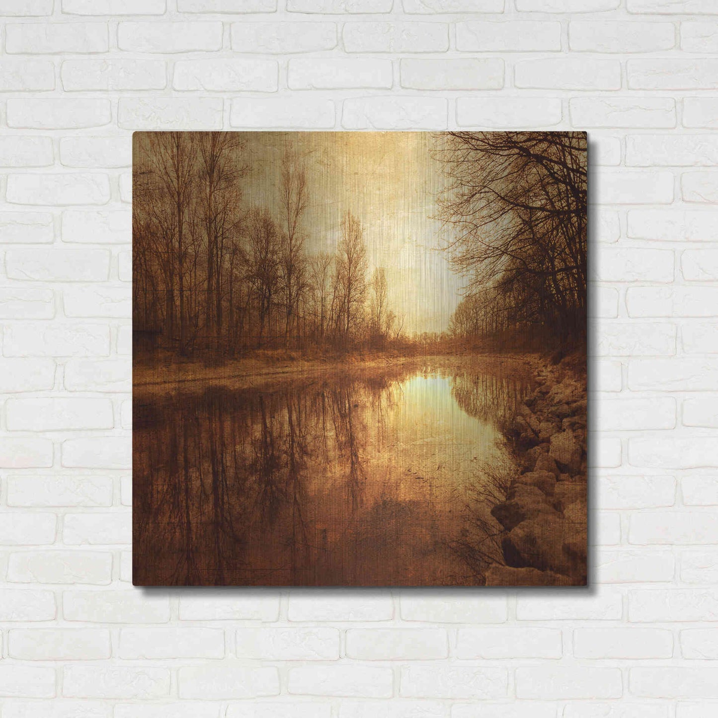 Luxe Metal Art 'Floating Down The River' by Philippe Sainte-Laudy, Metal Wall Art,36x36