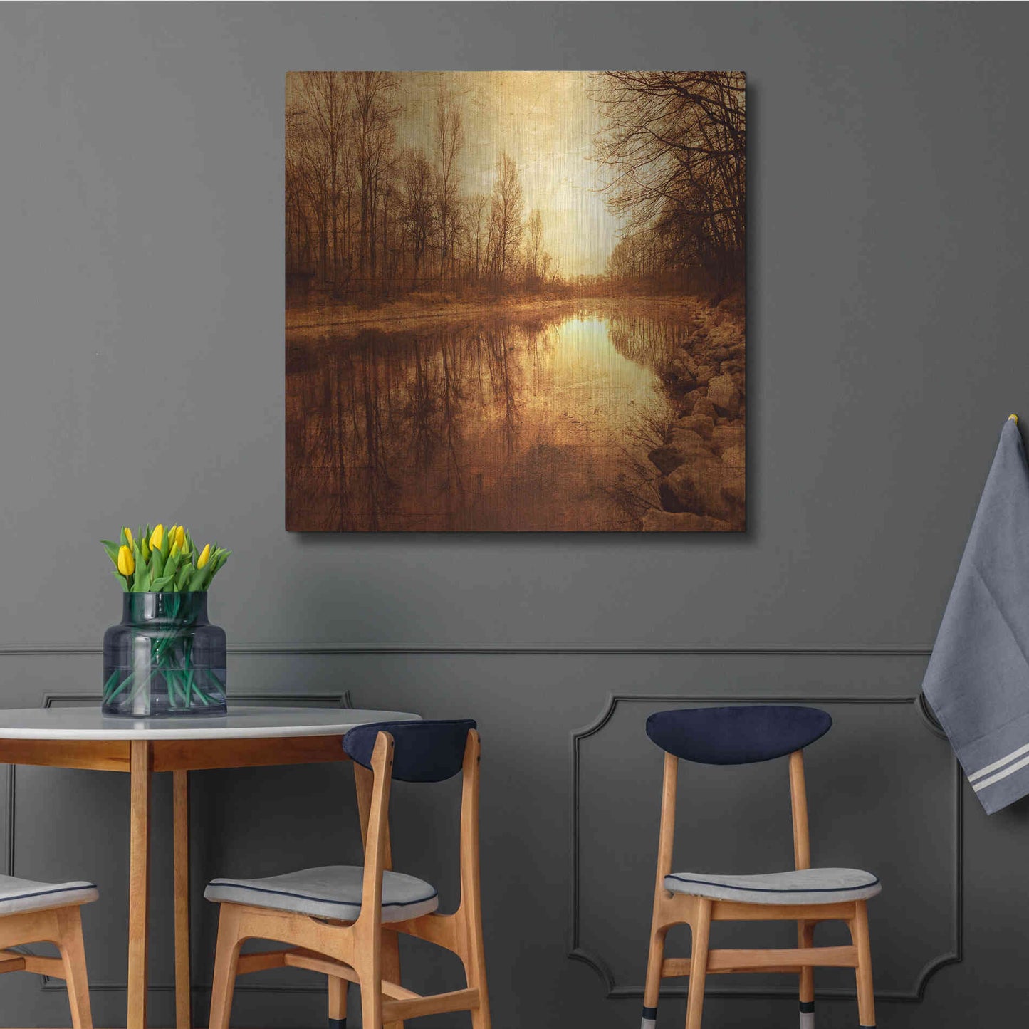 Luxe Metal Art 'Floating Down The River' by Philippe Sainte-Laudy, Metal Wall Art,36x36