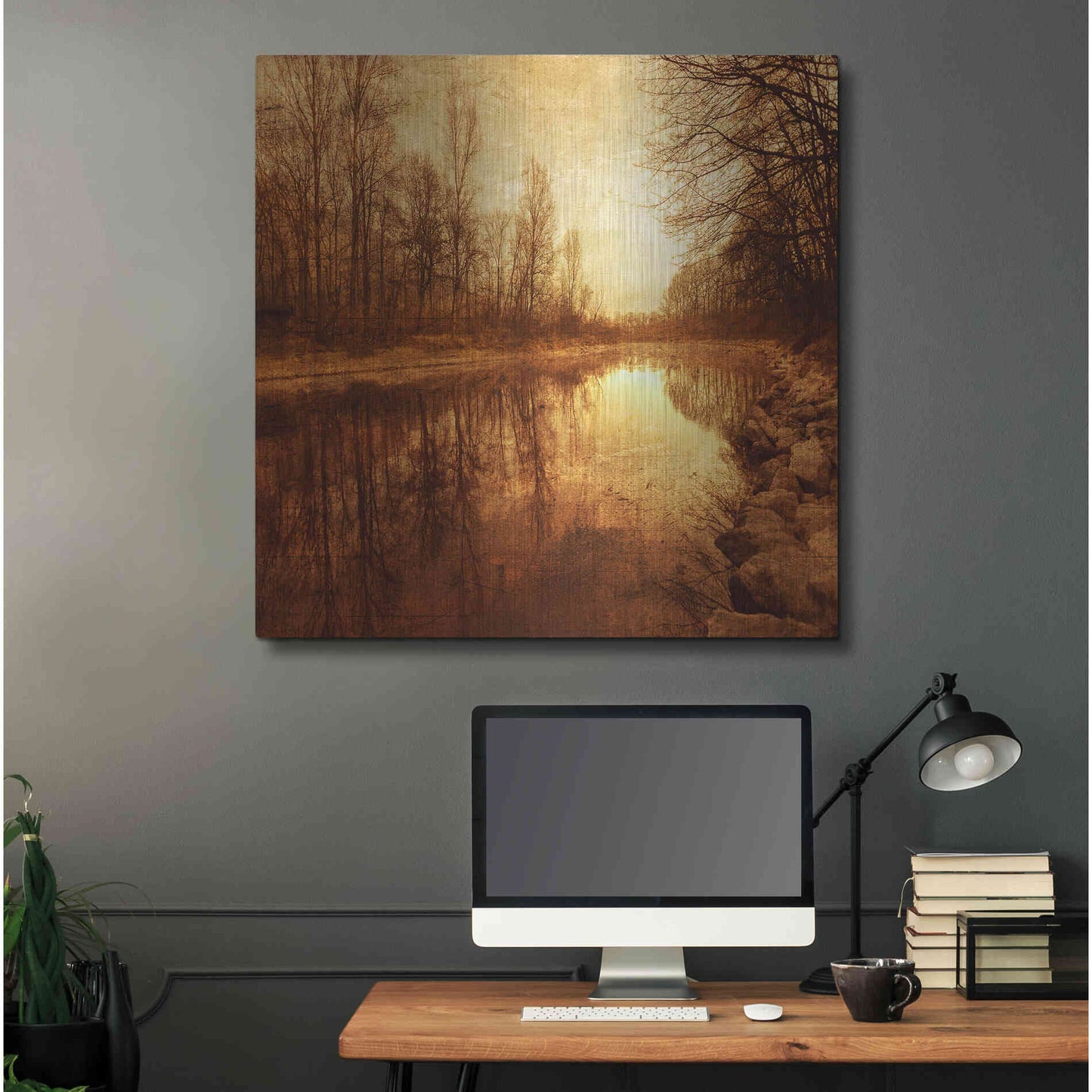 Luxe Metal Art 'Floating Down The River' by Philippe Sainte-Laudy, Metal Wall Art,36x36