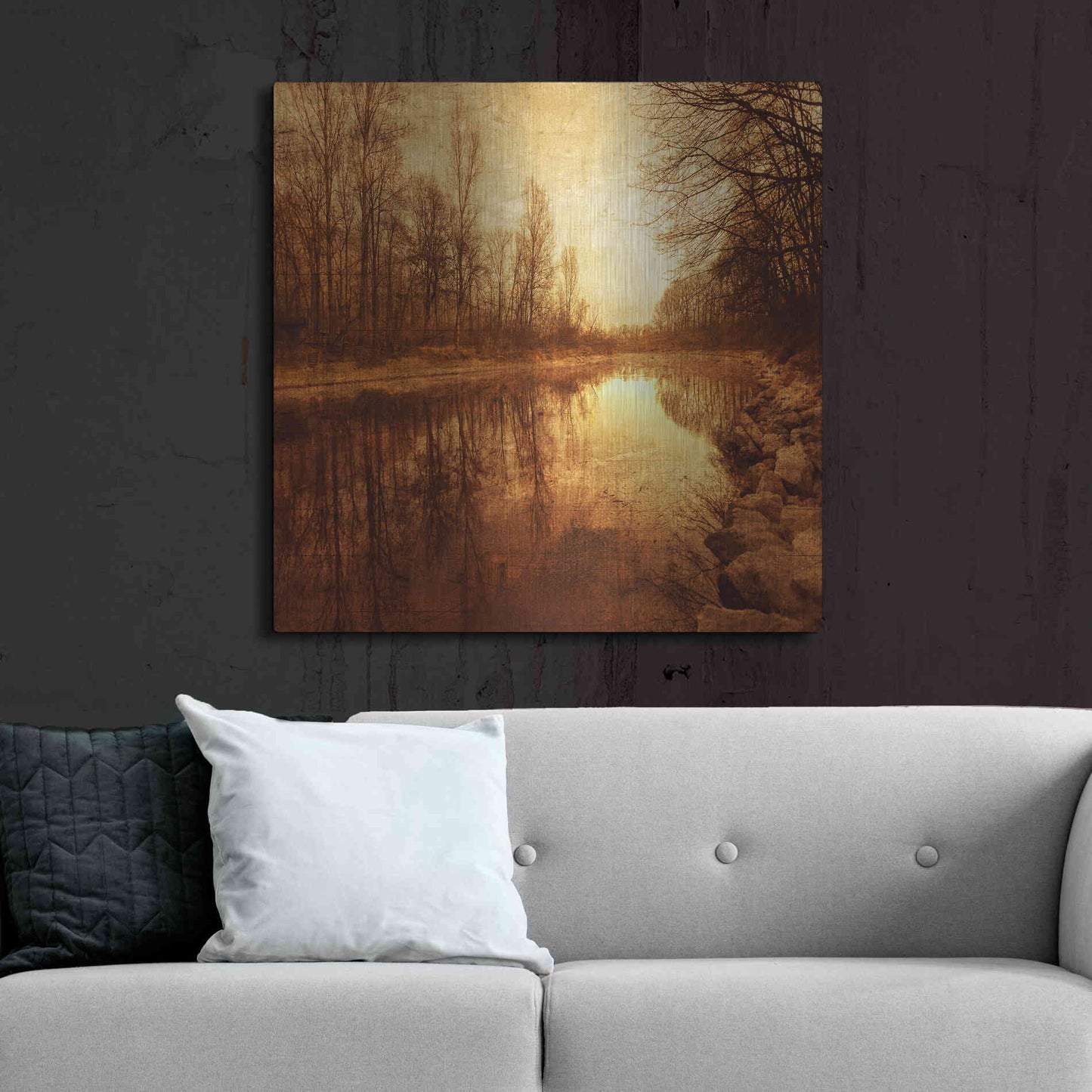 Luxe Metal Art 'Floating Down The River' by Philippe Sainte-Laudy, Metal Wall Art,36x36